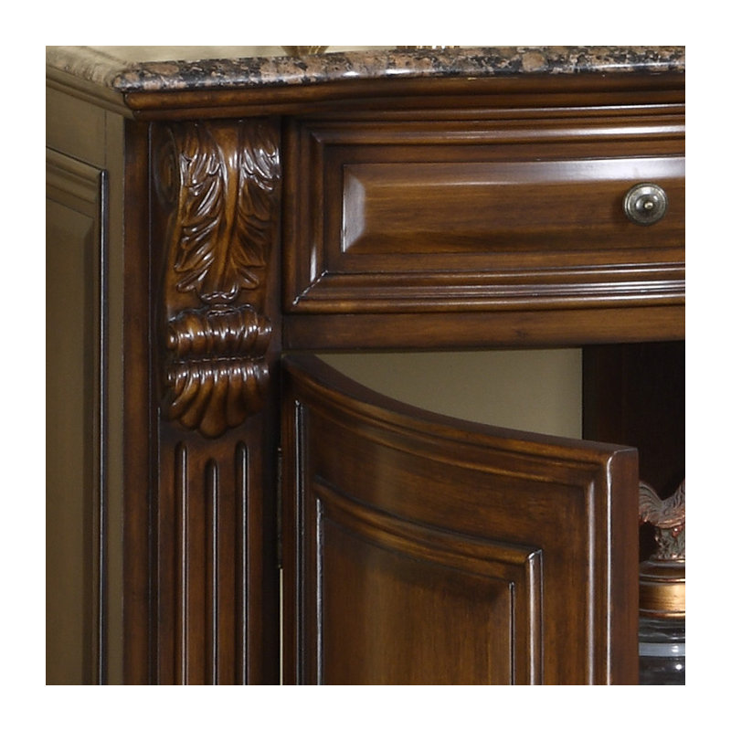 Ensemble de meuble-lavabo double 60 po Ramsel, Pierre granite baltique brune