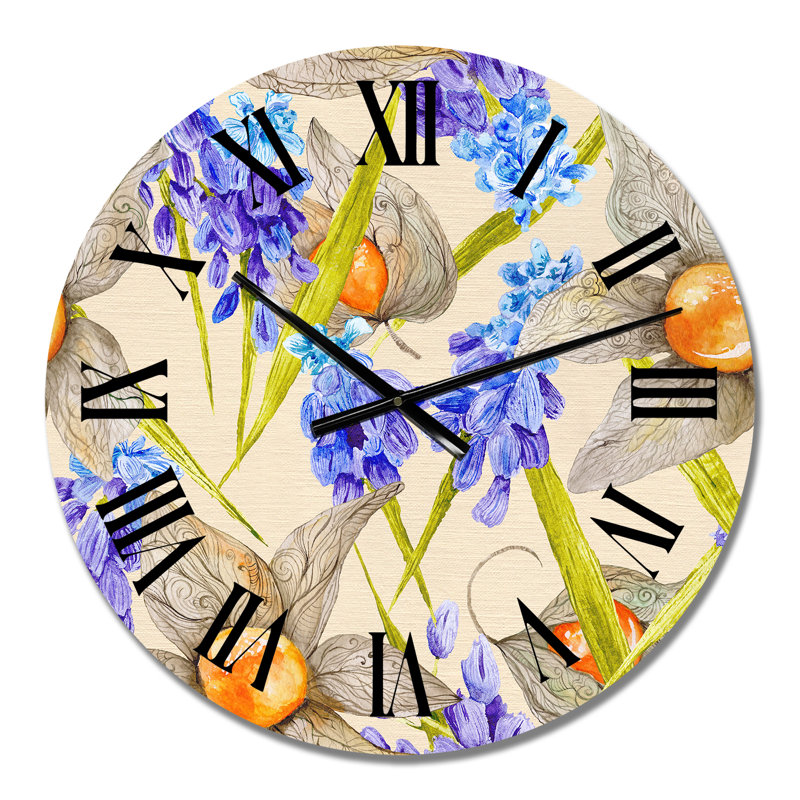 Horloge murale mauve et orange, Petit