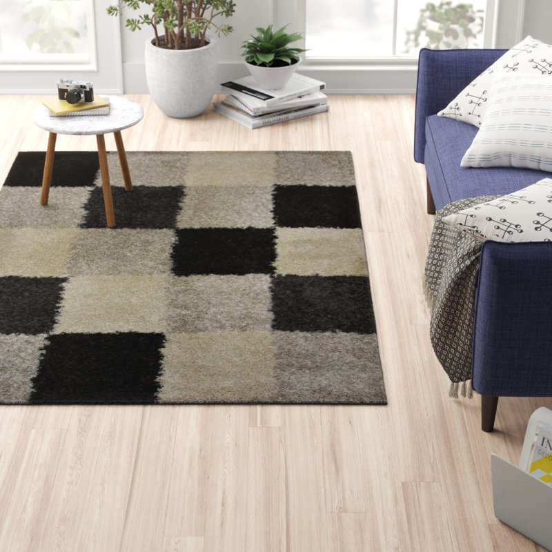 Shaggy Geometric 140cm X 200cm Area Rug