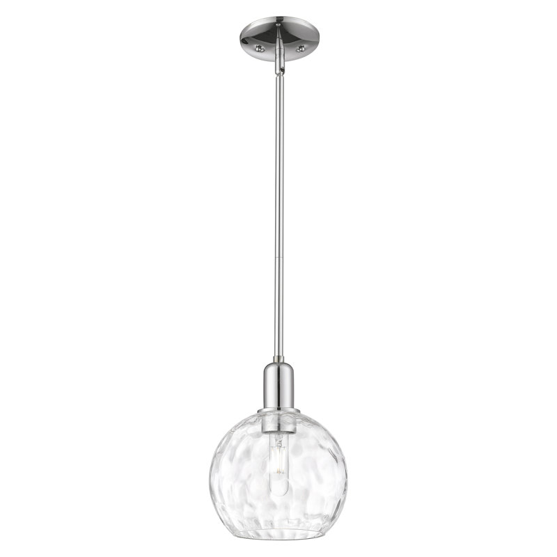 Mini-luminaire suspendu 1 lumière Arcadia - Sevier, H 7 po x l 8 po x P 8 po, Chrome poli