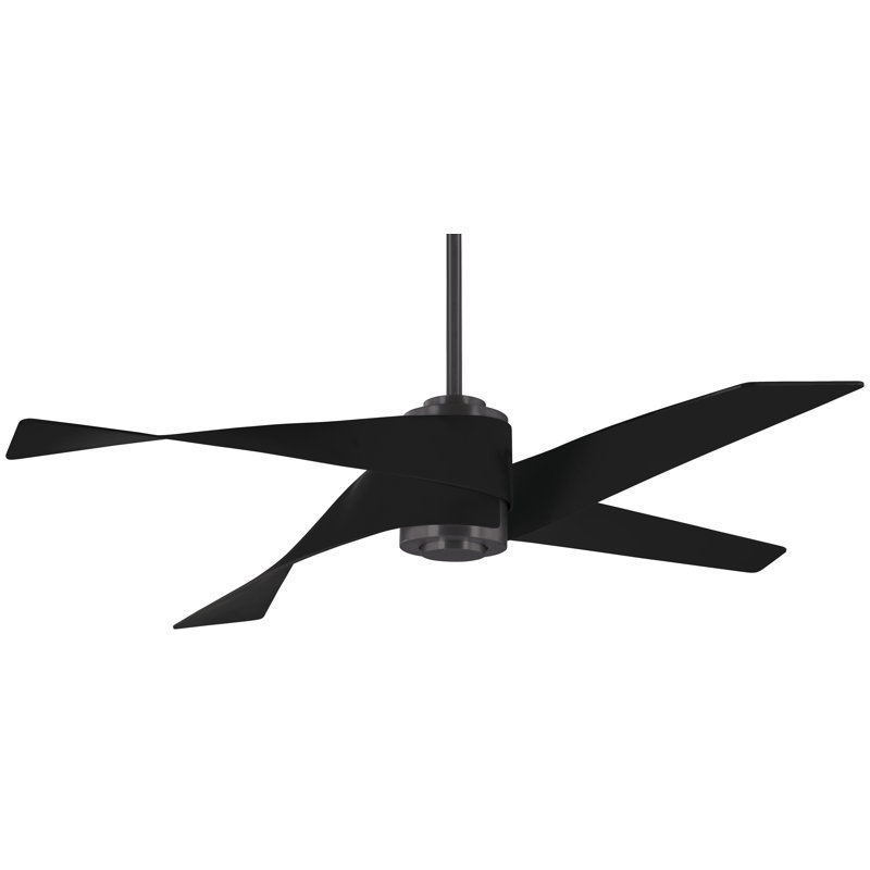 64" Artemis 4 Blade LED Standard Ceiling Fan with Light Kit Included, Gun Metal with Matte Black Blades