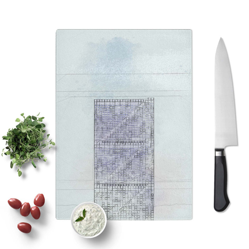 Tempered Glass Sketching the Architecture Vol.66 Chopping Board, 20 cm x 28.5 cm