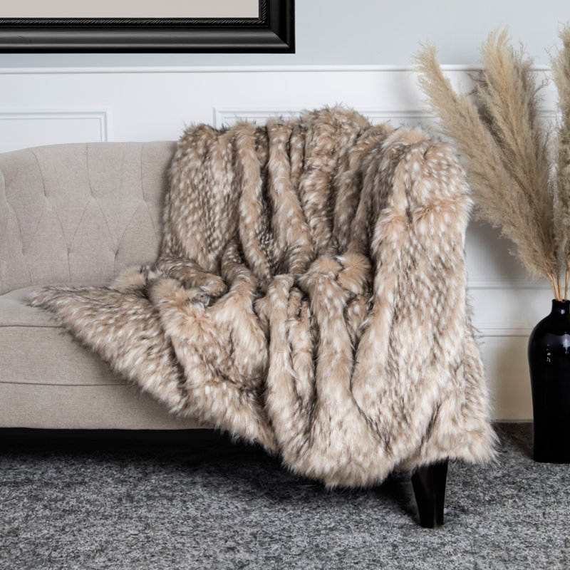 Jeté de salon en fausse fourrure Stockholm, L 58 po x L 60 po