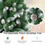 Arbre de Noël artificiel à forme allongée 7,5 pi avec pommes de pin et branches enneigées-1004078105