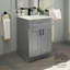 Armoire de meuble-lavabo 24 po gris Shaker