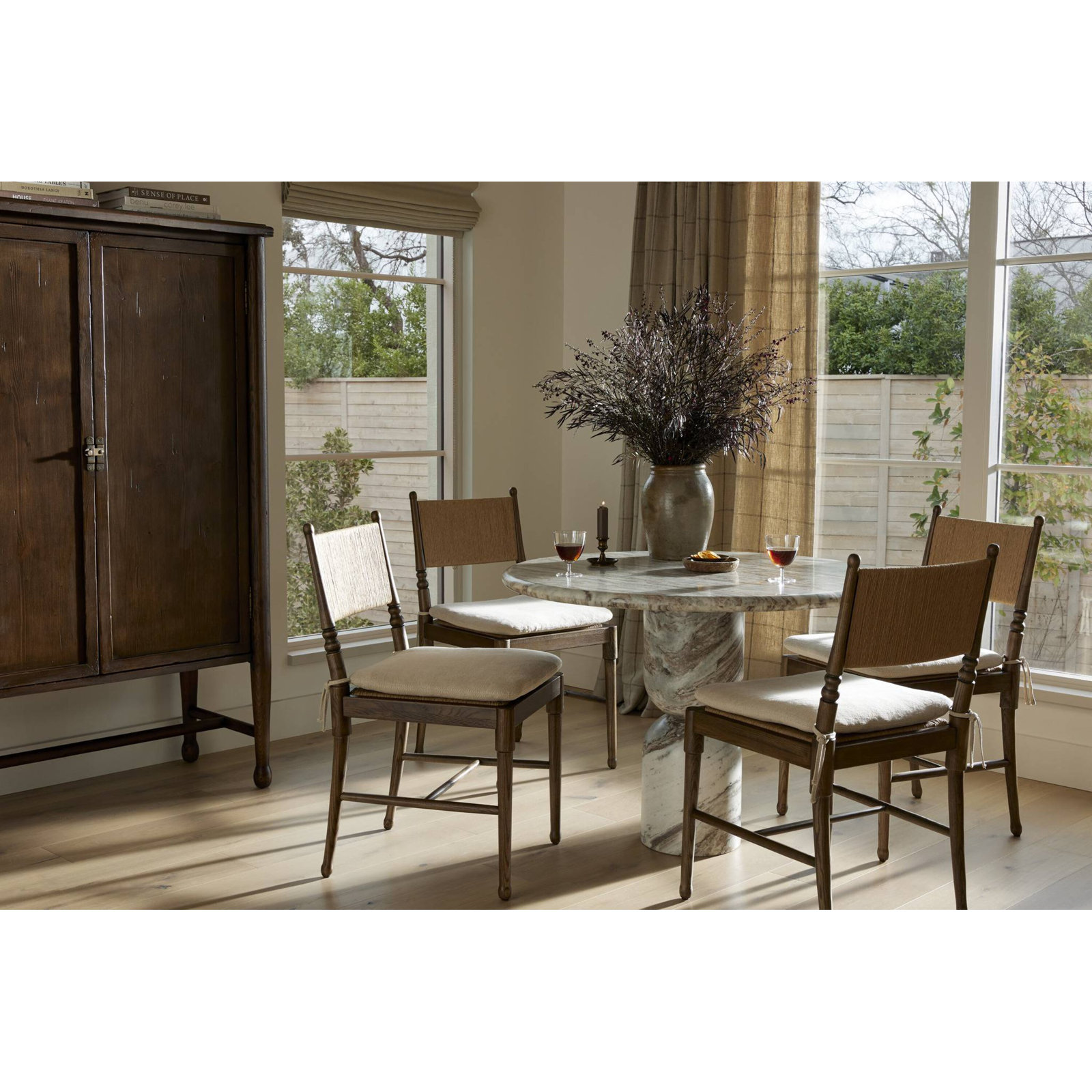 Figueroa Dining Table, 30" H x 42" W x 42" D, Sawar Marble
