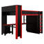 Lit mezzanine avec bureau Gaming, ports USB et garde-robe, lit mezzanine en bois avec tête de lit et tringle