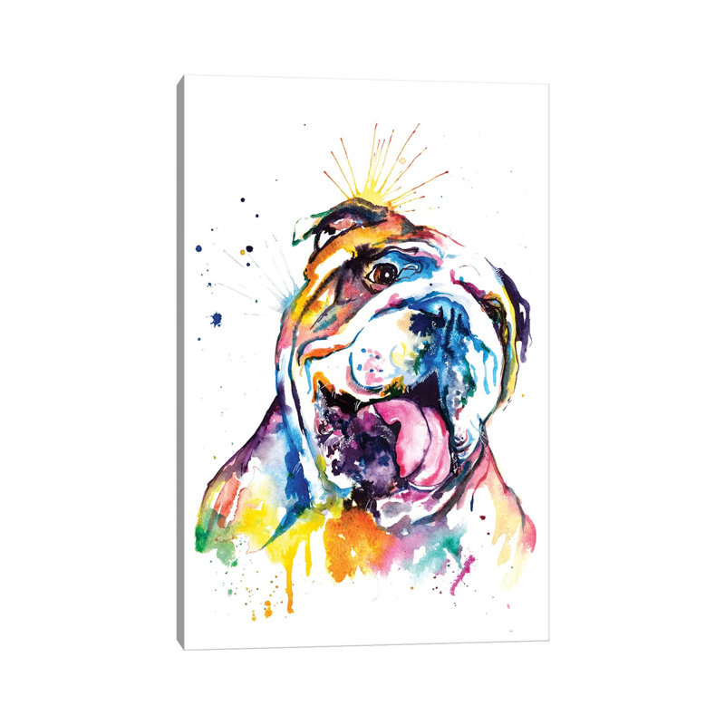 Bulldog by Weekday Best - Wrapped Canvas Painting, 66.04 cm H x 45.72 cm W x 1.91 cm D