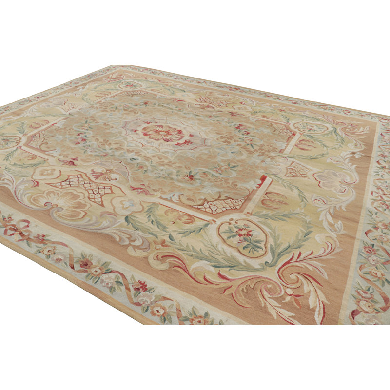 Rug & Kilim’S Oversized Aubusson Style Rug In Beige-Brown With Floral Medallion