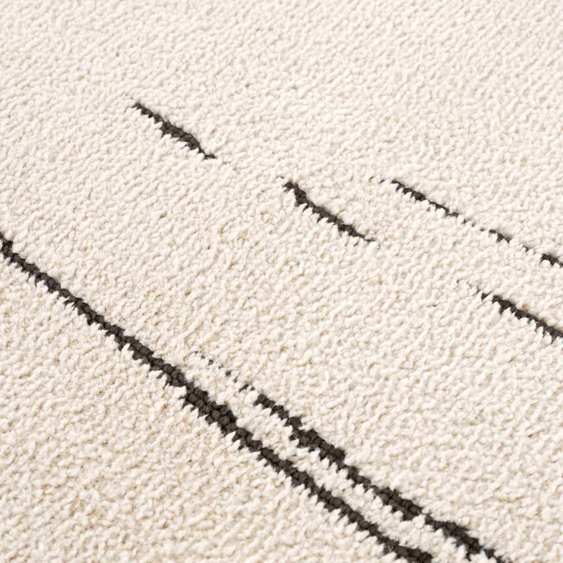 Tapis beige en polypropylène tissé à la machine Jedidja, Rectangle 2 pi x 3 pi