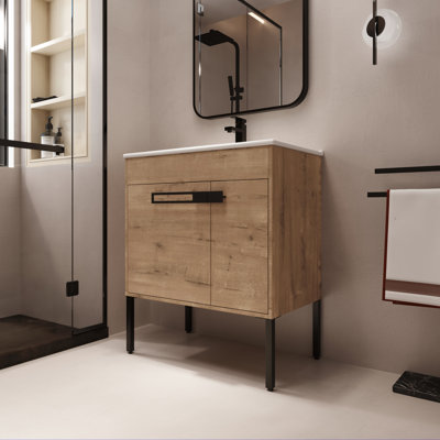 Meuble-lavabo simple avec plateau en céramique 30,47 po Coll