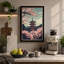 Pagoda Under Blossom Japandi - Wrapped Canvas-2128277504-2128277757