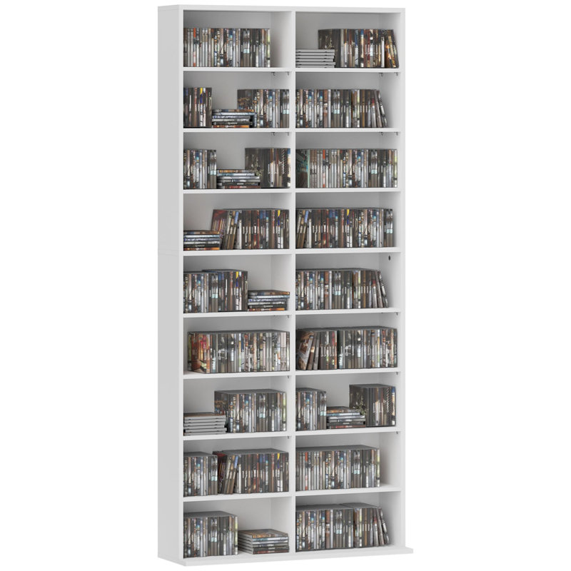 175cm H Media Shelves, White