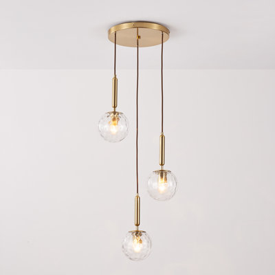 Jamestown 3 - Light Brushed Brass Shaded Pendant