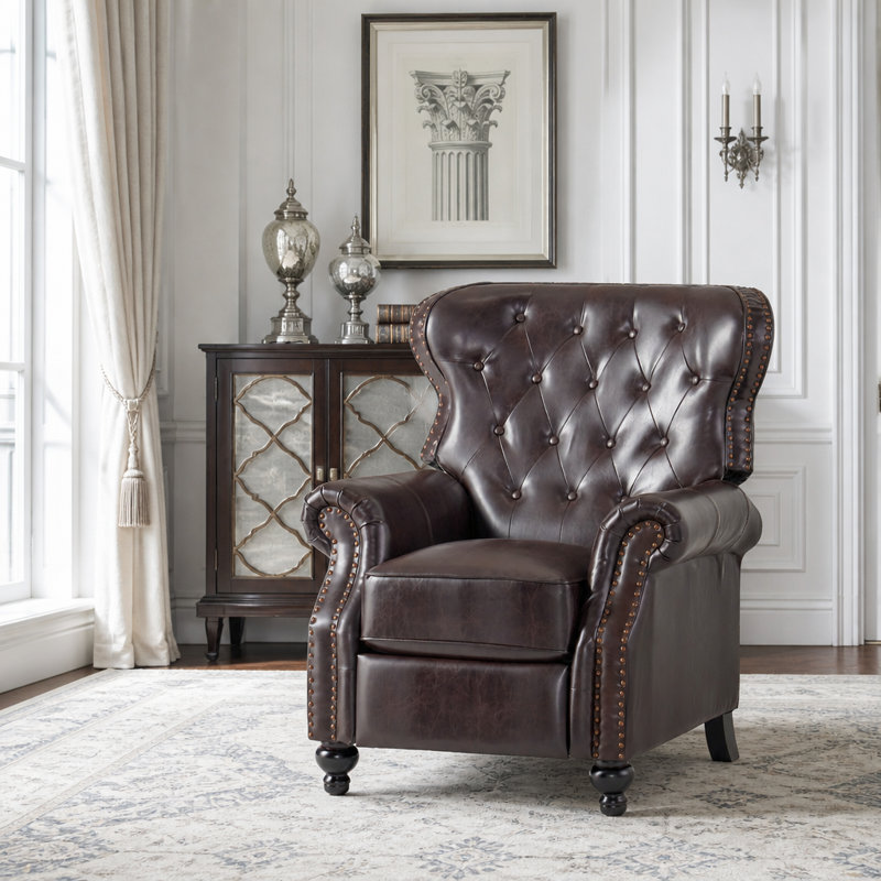 Fauteuil inclinable classique avec dossier capitonné à losanges