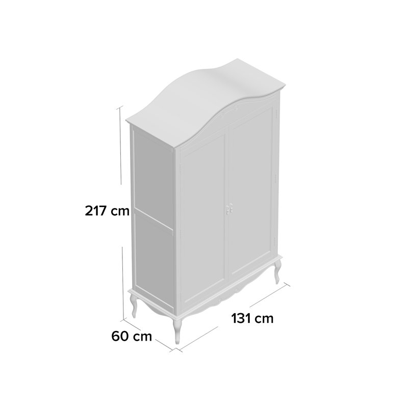 Lemaire 2 Door Solid + Manufactured Wood Wardrobe, Champagne