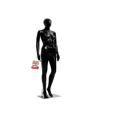 Topmaster Female Mannequin - Premium Quality Construction, Detailed Dimensions For Realistic Proportions, Sturdy, Durable, And Secure, Versatile Display For Various Clothing Styles, Black