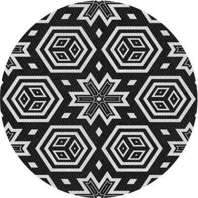 Tapis décoratif géométrique noir port Morris