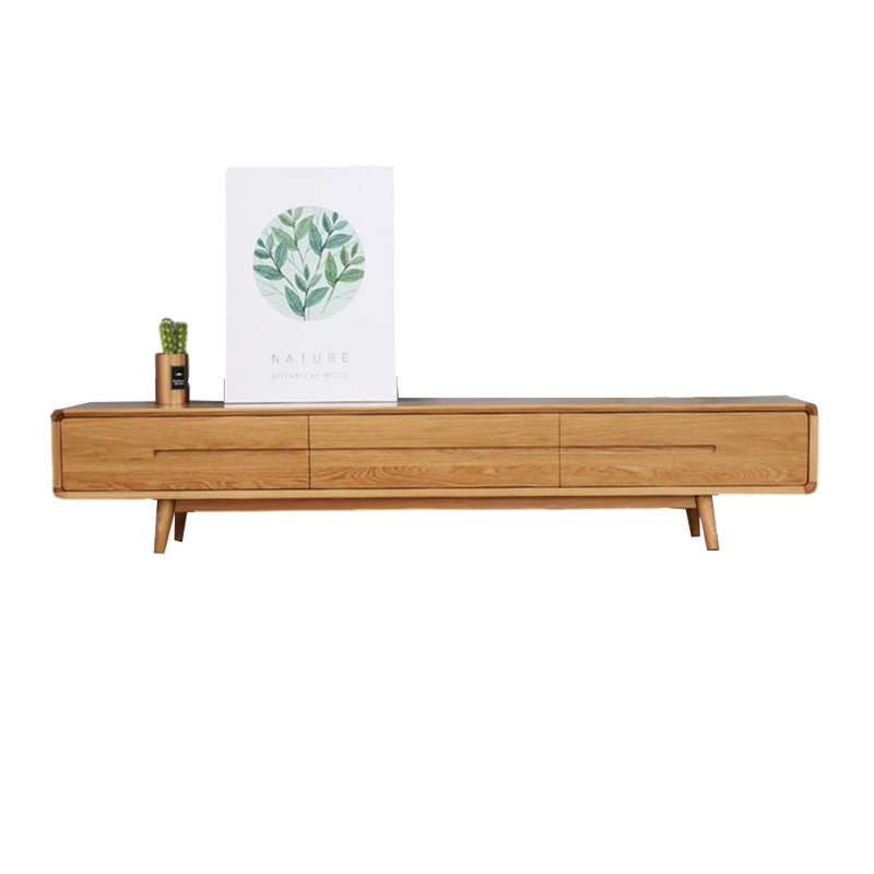 Meuble télé de style nordique, Brun, H 15,74 po x L 82,67 po x l 15,74 po