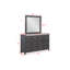 Armoire de chevet 1 pièce 6 tiroirs bicolore rustique 6 tiroirs