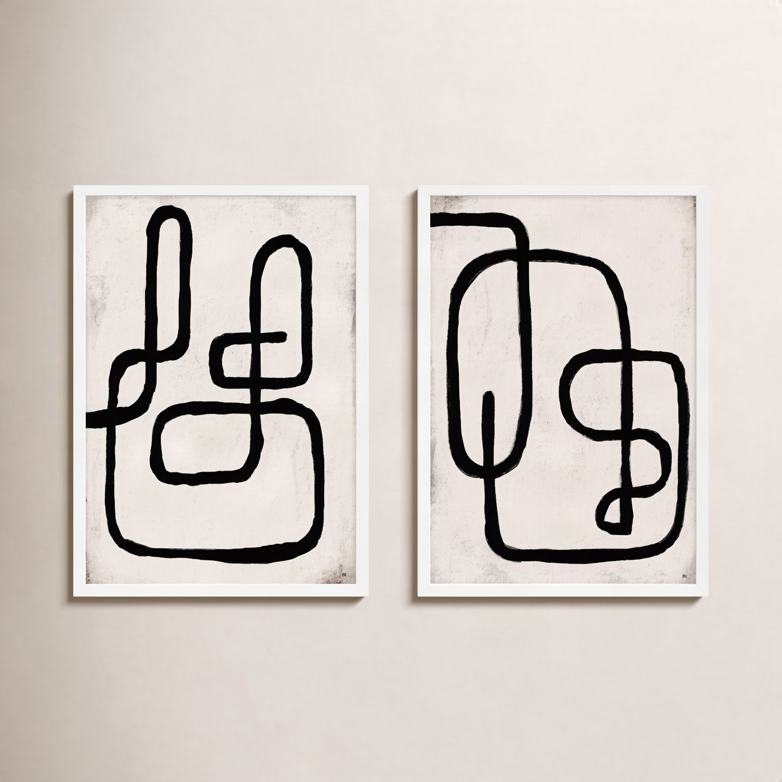 Linework by StudioM, 20" H x 28" W x 1.25" D, White Framed Paper