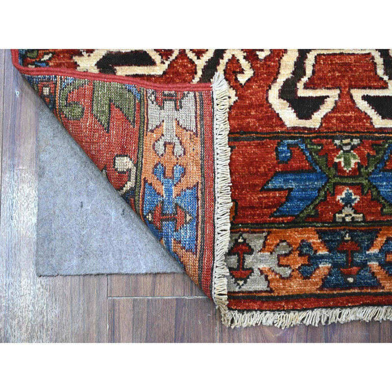 Tapis oriental en laine tissé dense Kazak 3 pi 1 po x 5 pi 0 po