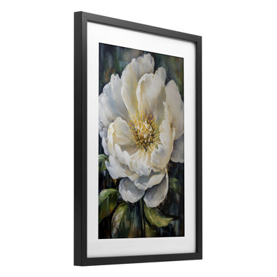 Jolie fleur peinte, reproduction sous verre, design by Creative Studio