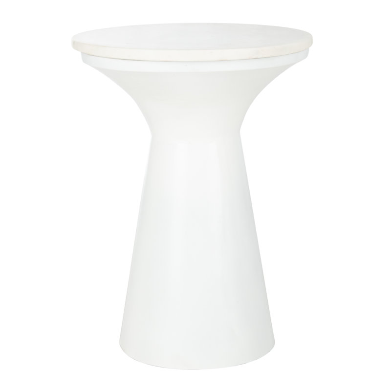 Keeling Pedestal End Table, White