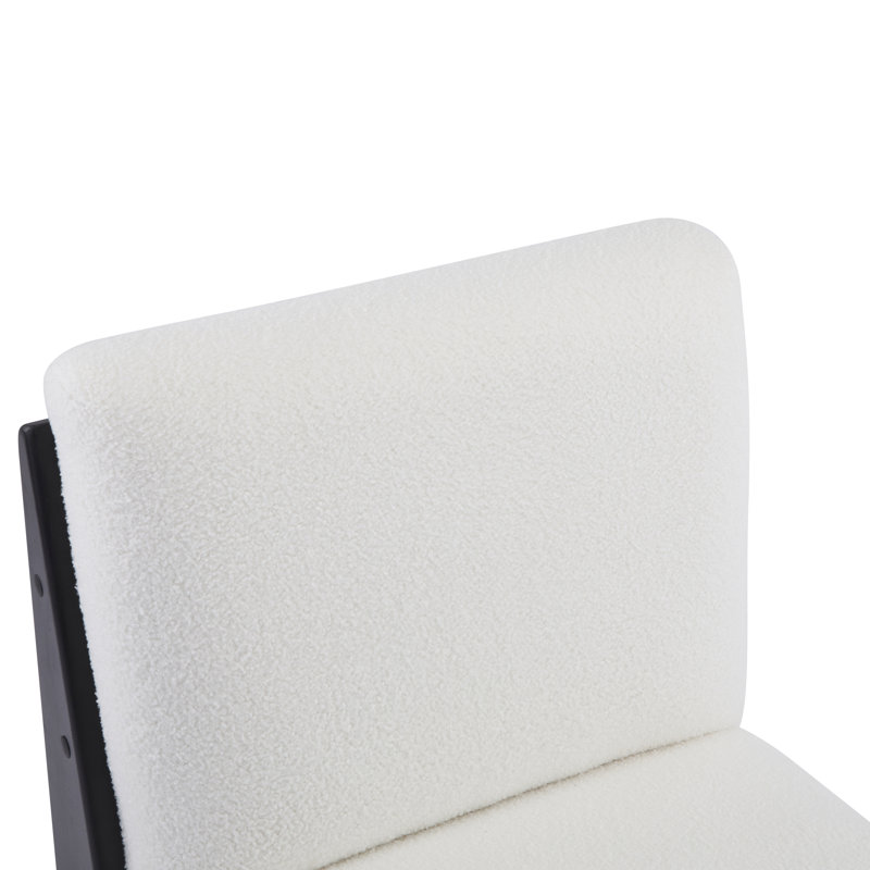 Fauteuils de chambre rembourrés à profil bas, Noir, Blanc