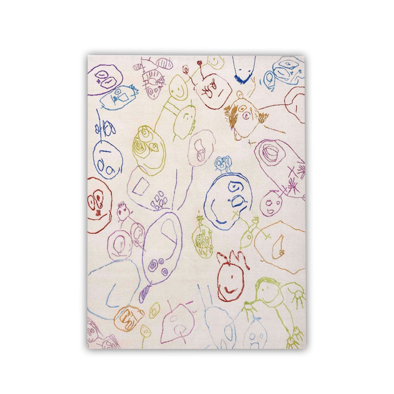 Tapis lavable multicolore Face Face, Rectangle 5 pi 1 po x 7 pi 7 po
