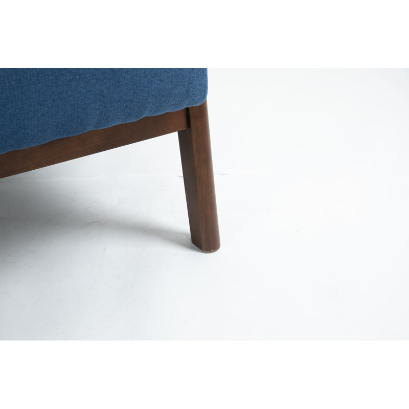 Fauteuil d'appoint rembourré bleu Mid-Century