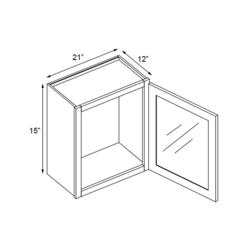 Armoire murale à porte simple W1515, H 15 po x l 21 po x P 12 po, Ultra Pure Black