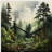 Pine Tree Forest - Pine Asymmetrical Metal Wall Clocks, Green Unique Shape Wall Clock Print-106133353