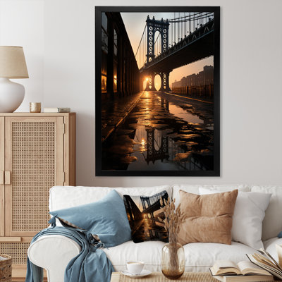 «Leiyana Black Bridge Suspension in Shadows», reproduction sur toile