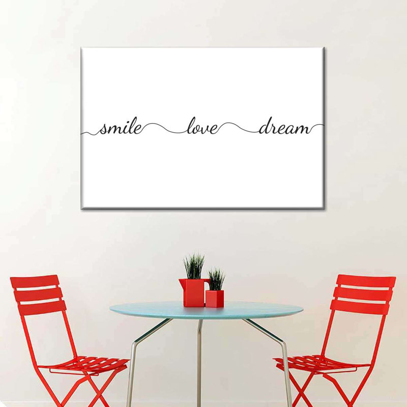 " Smile Love Dream Canvas Print ", 20" H x 30" W x 1.25" D