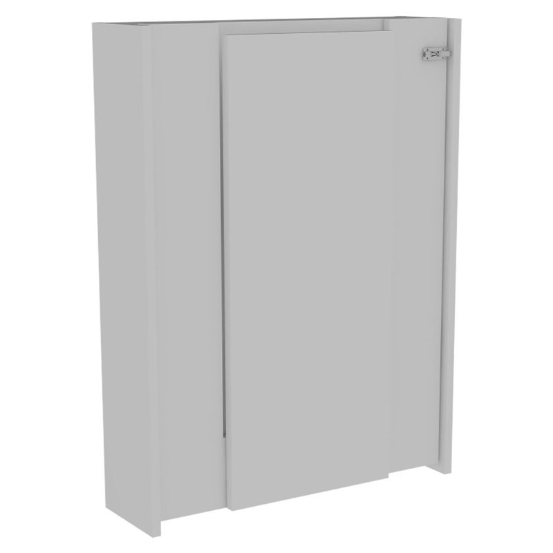 Table murale pliante avec 7 tablettes de rangement Dalton, Blanc