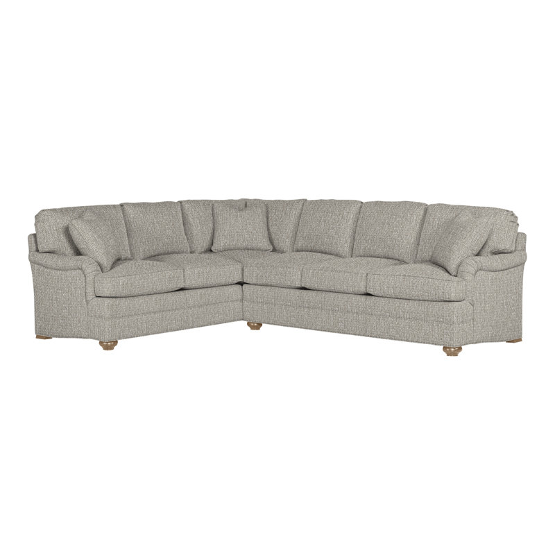 American Bungalow 2-Piece East Lake L- Sectional, Tarbee Pebble, Hampton
