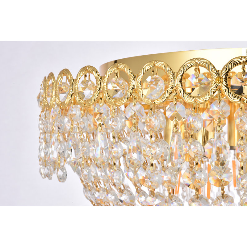 Plafonnier encastré 6 lumières 18 po Stoltz, Or