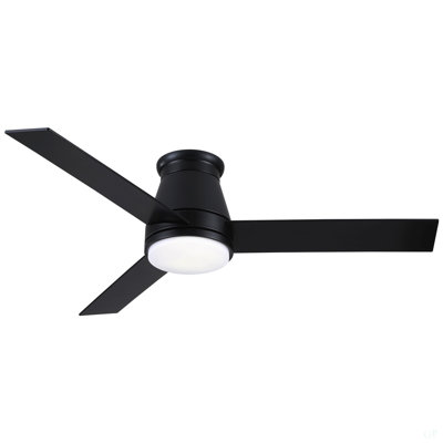 48" Black Lowe Profile Ceiling Fan With Light
