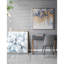 39,5 po x cadre carré en or moderne, peinture à l'huile sur fleur, élément abstrait gris-bleu, tendeur sur châssis en bois, 40% art sur toile et photo,