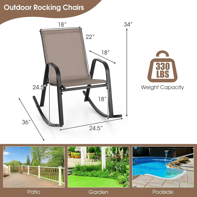 Metal Outdoor Chair, Brown