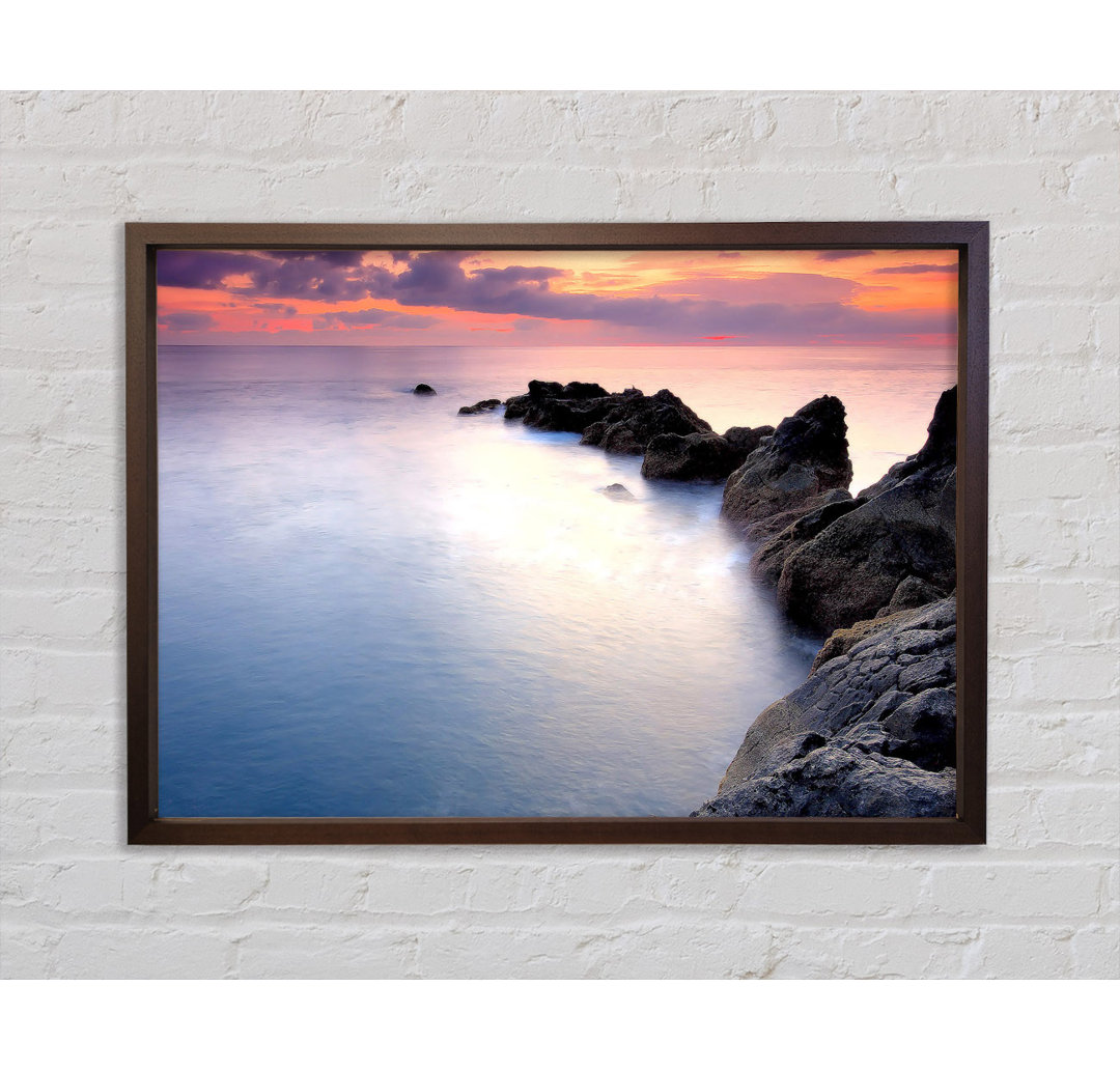 Beautiful Serene Ocean Rocks - Single Picture Frame Kunstdrucke auf Leinwand