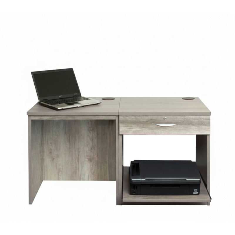 Walshaw Solid Wood Base Writing Desk, Grey Nebraska