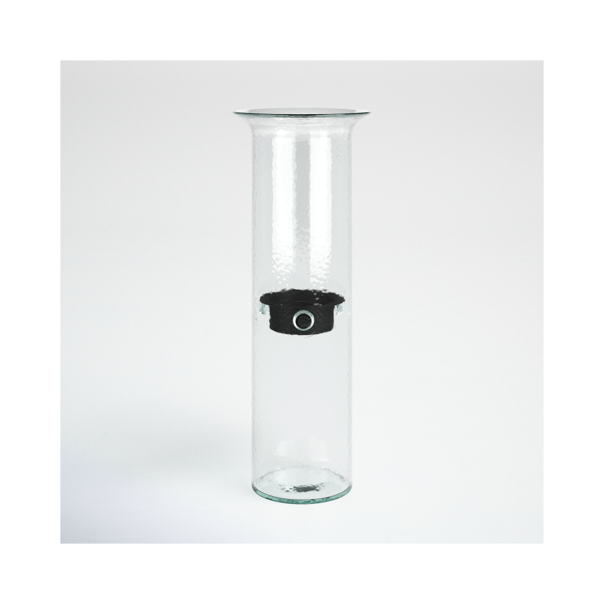 Sakie Glass and Metal Hurricane, 19" H x 7" W x 7" D