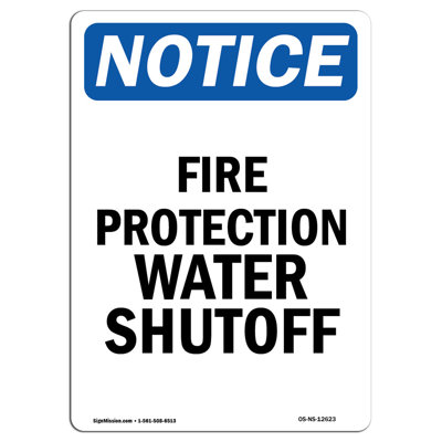 Fire Protection Water Shutoff Sign