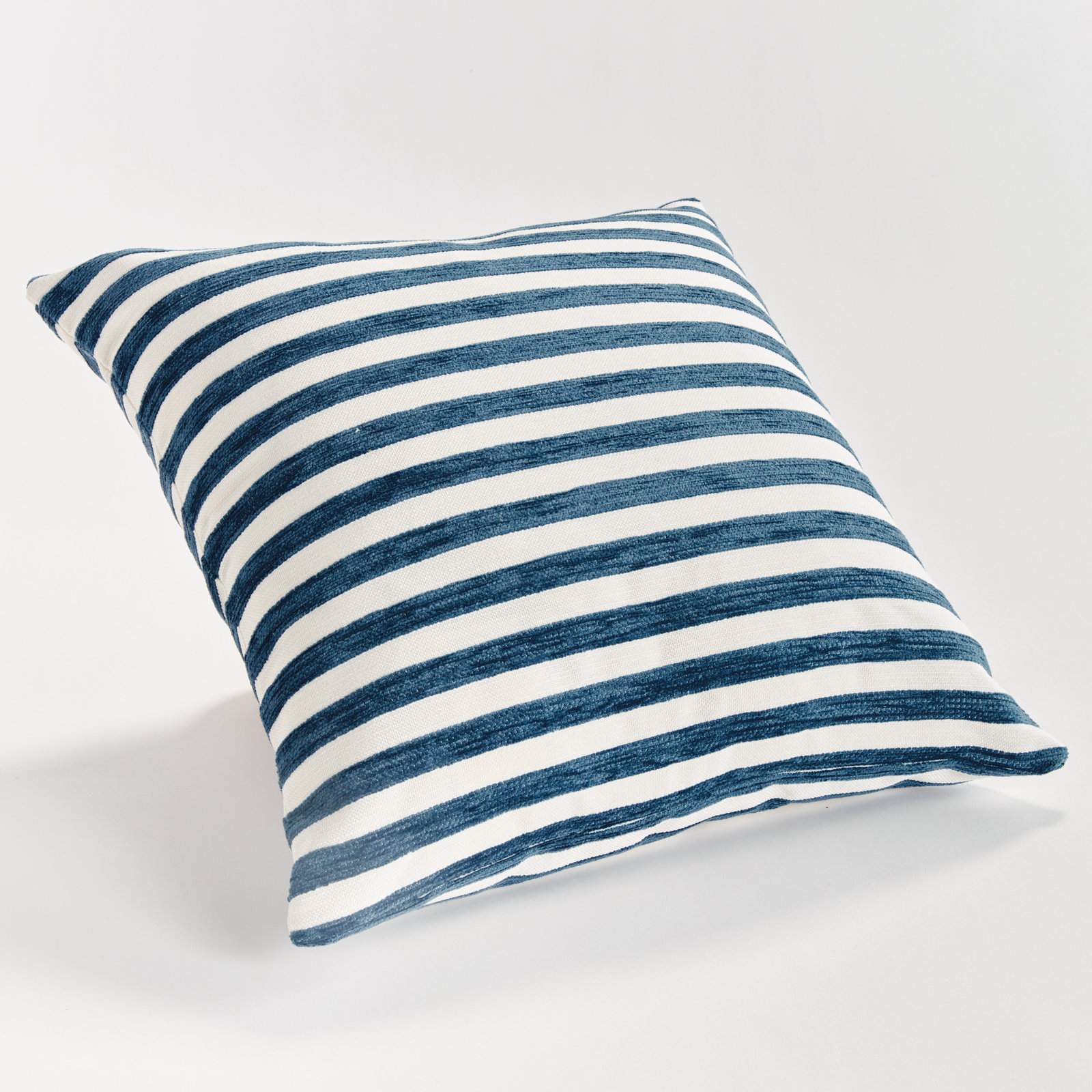 Striped Indoor/Outdoor Reversible Throw Pillow, Square 20", Dark Blue