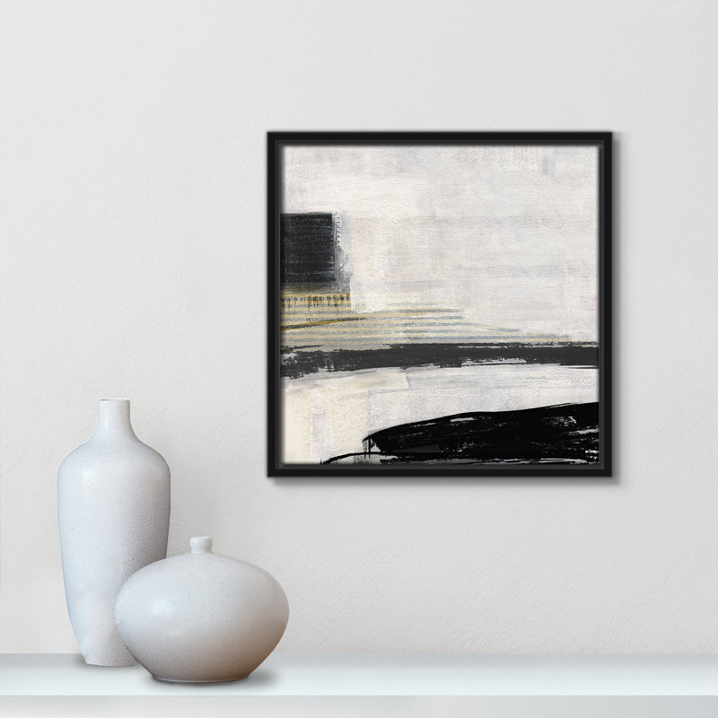 «La Bande I Print» par Sally Swatland, Cadre flottant noir, H 13,5 po x l 13,5 po