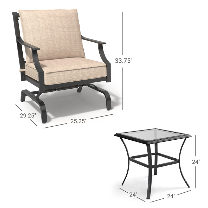 Palm City 2 - Person Patio Conversation Set, Sand