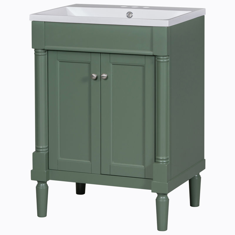 Meuble-lavabo 24 po avec lavabo supérieur, Vert