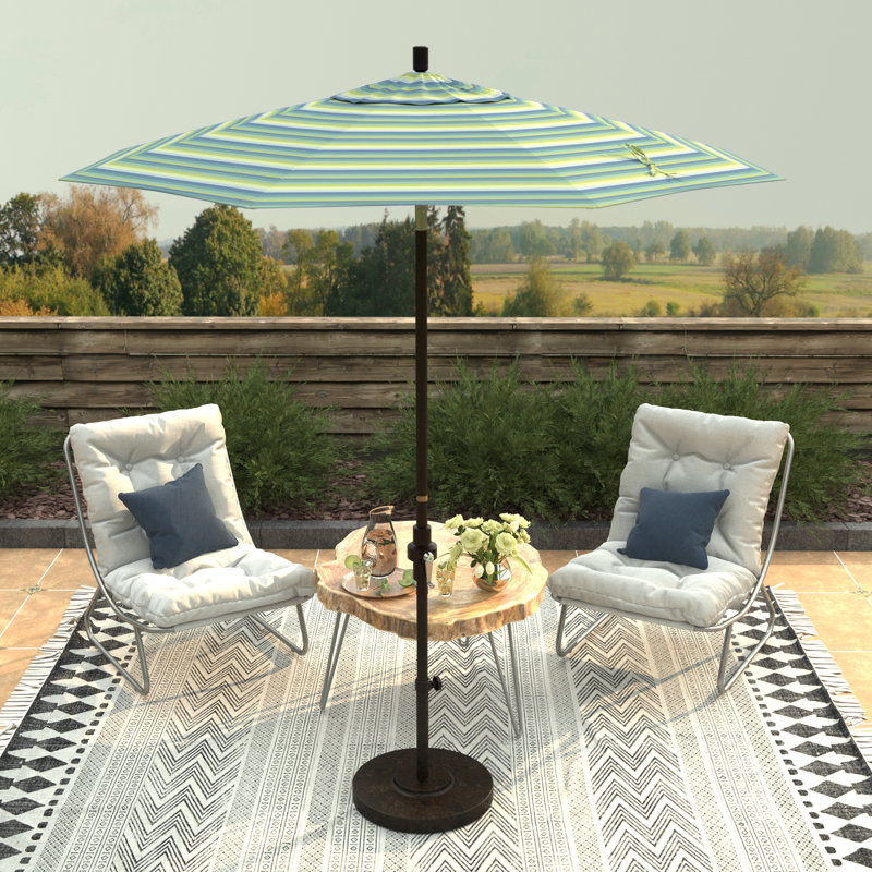 Parasol de marché 90 po Che, Sunbrella® bord de mer Séville rayé